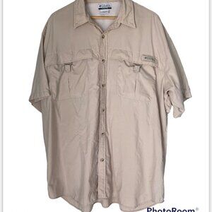 COLUMBIA PFG Fishing Short Sleeve Button Up Shirt with Pockets Mens Size XL